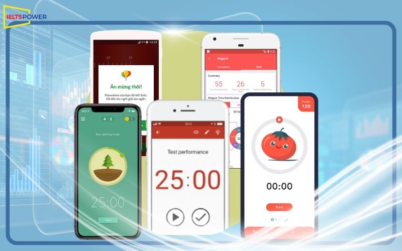 ứng dụng Pomodoro trên điện thoại và máy tính 